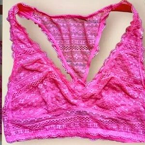 Lace Bralette in Vibrant Pink